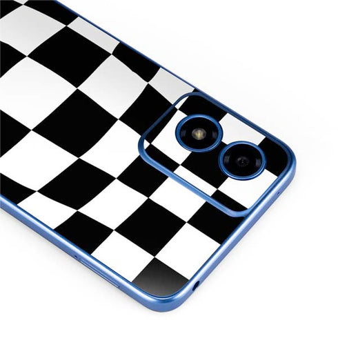 Black and White Zoomed Checkerboard Moto G Play 4G (2024) Skin