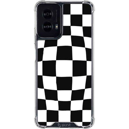 Black and White Zoomed Checkerboard Moto G Power 5G (2024) Clear Case
