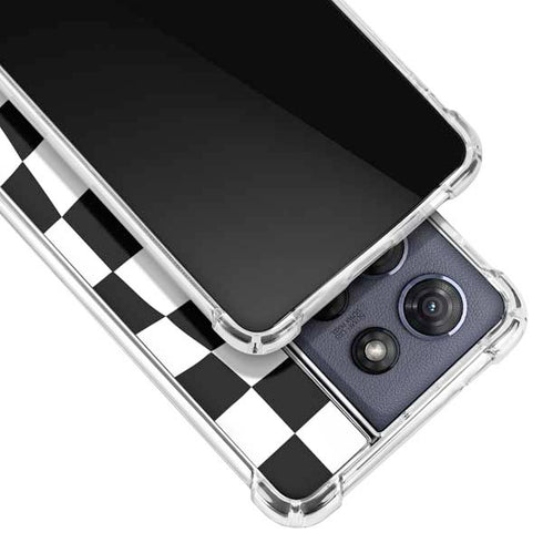 Black and White Zoomed Checkerboard Moto G Stylus 5G (2025) Clear Case