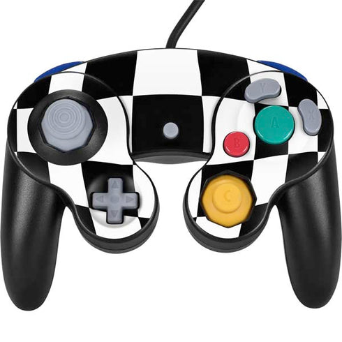Black and White Zoomed Checkerboard Nintendo Skins