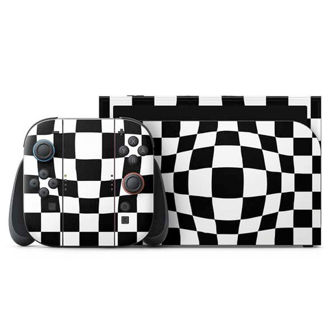 Black and White Zoomed Checkerboard Nintendo Switch 2 (2025) with Joy-Con Skin