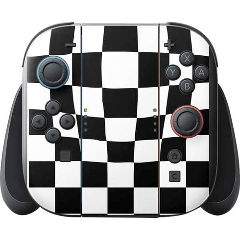 Black and White Zoomed Checkerboard Nintendo Switch 2 (2025) with Joy-Con Skin