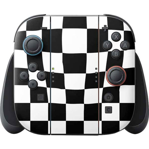 Black and White Zoomed Checkerboard Nintendo Skins