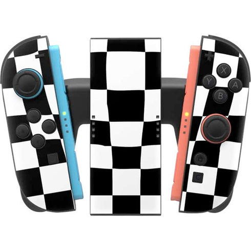 Black and White Zoomed Checkerboard Nintendo Switch 2 (2025) Joy-Con Controller Skin