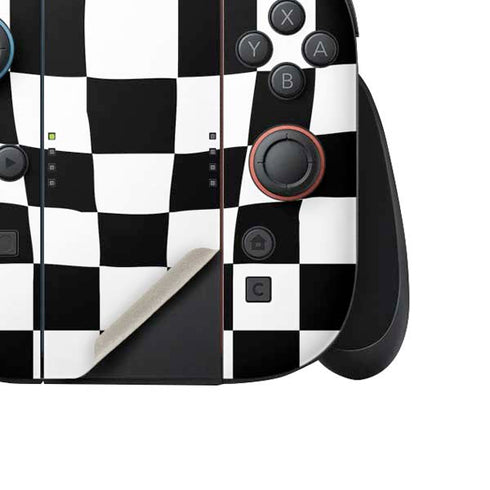Black and White Zoomed Checkerboard Nintendo Switch 2 (2025) Joy-Con Controller Skin