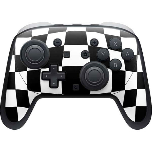 Black and White Zoomed Checkerboard Nintendo Switch 2 (2025) Pro Controller Skin