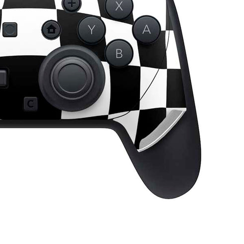 Black and White Zoomed Checkerboard Nintendo Switch 2 (2025) Pro Controller Skin