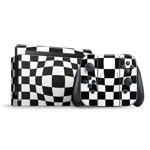 Black and White Zoomed Checkerboard Nintendo Skins