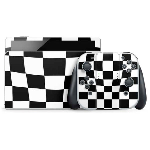 Black and White Zoomed Checkerboard Nintendo Skins