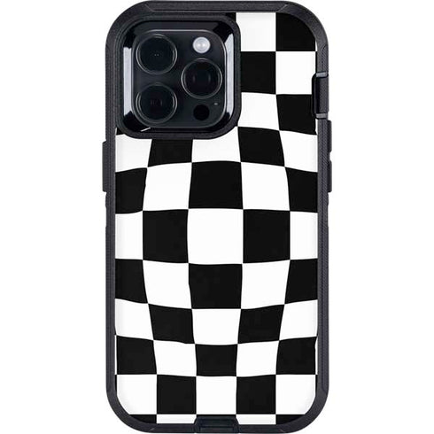 Black and White Zoomed Checkerboard Otterbox Defender iPhone Skin