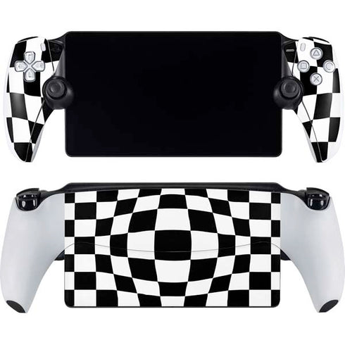 Black and White Zoomed Checkerboard PlayStation Portal Remote Player Skin