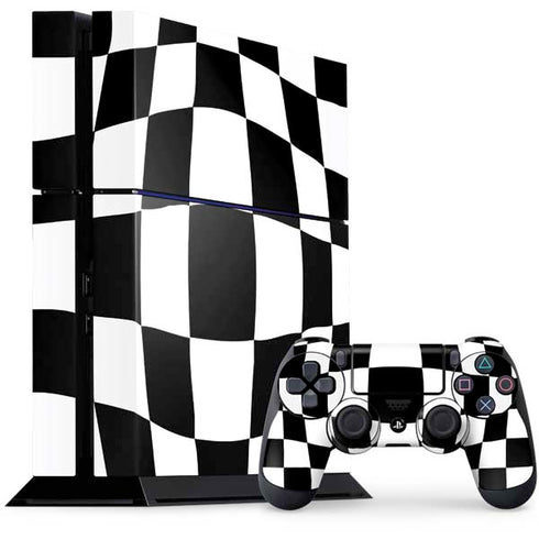 Black and White Zoomed Checkerboard PlayStation PS4 Skins