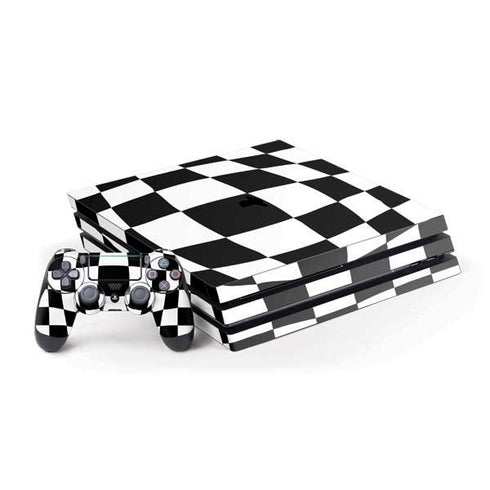 Black and White Zoomed Checkerboard PlayStation PS4 Skins