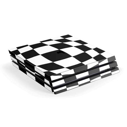 Black and White Zoomed Checkerboard PlayStation PS4 Skins
