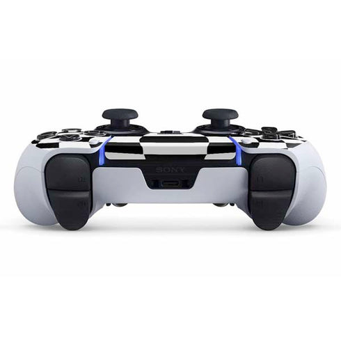 Black and White Zoomed Checkerboard PS5 DualSense Edge Pro Controller Skin