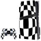 Black and White Zoomed Checkerboard PS5 Pro Disk Bundle Skin