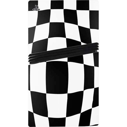 Black and White Zoomed Checkerboard PS5 Pro Disk Bundle Skin