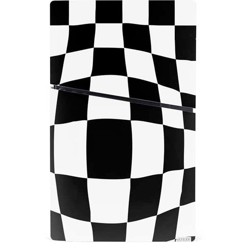 Black and White Zoomed Checkerboard PS5 Slim Digital Edition Console Skin