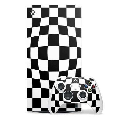 Black and White Zoomed Checkerboard Xbox Series X Skins