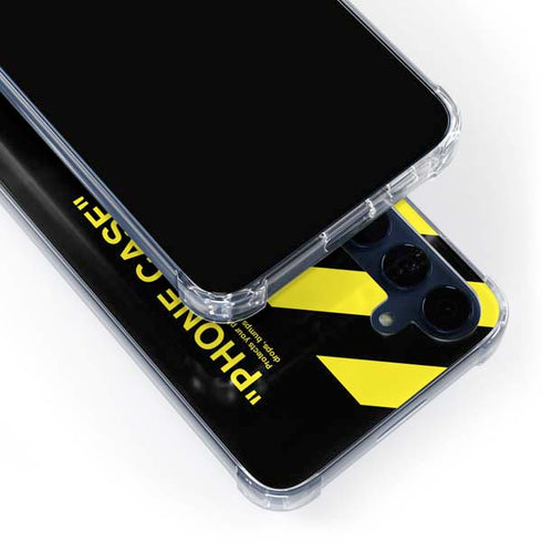 Black and Yellow Stripes Galaxy A55 5G Clear Case