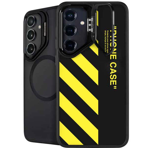 Black and Yellow Stripes Galaxy S25 Kickstand Case