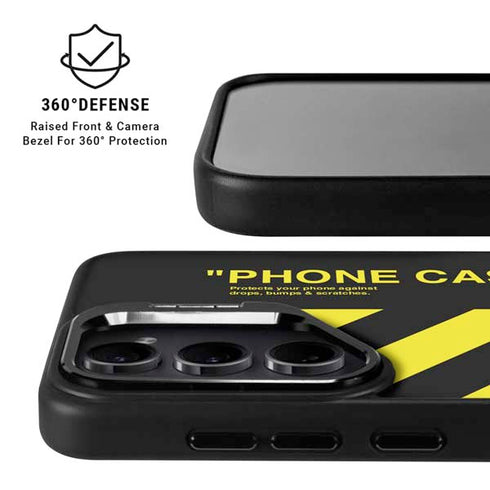 Black and Yellow Stripes Galaxy S25 Kickstand Case