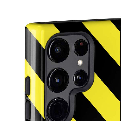 Black and Yellow Stripes Galaxy S25 Ultra Impact Case