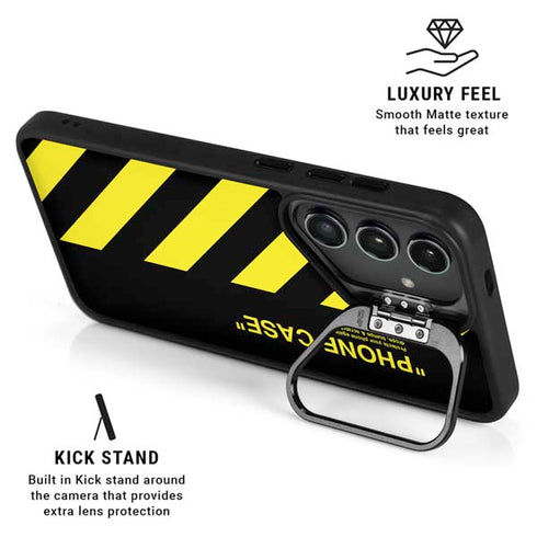 Black and Yellow Stripes Galaxy S25 Ultra Kickstand Case