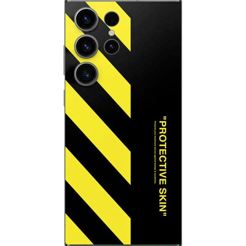 Black and Yellow Stripes Galaxy S25 Ultra Skin