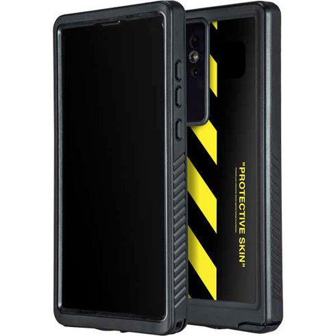Black and Yellow Stripes Galaxy S24 Ultra Waterproof Case