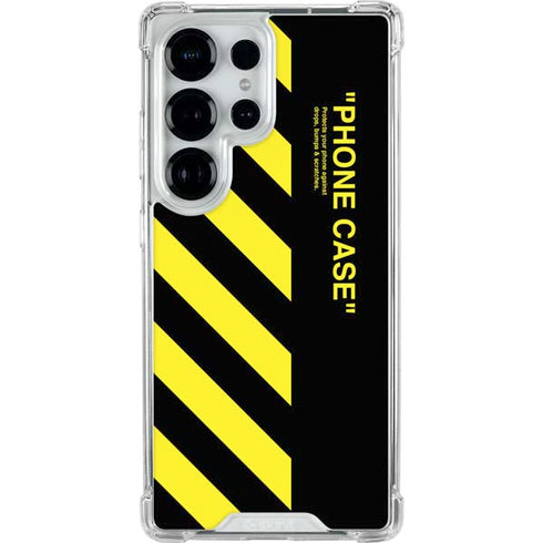 Black and Yellow Stripes Galaxy S25 Ultra Clear Case