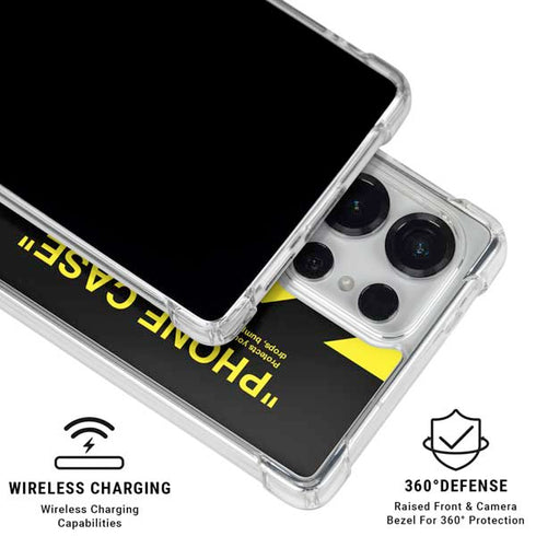 Black and Yellow Stripes Galaxy S25 Ultra Clear Case