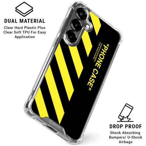 Black and Yellow Stripes Galaxy S26 Clear Case