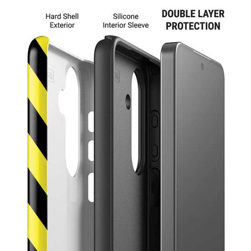 Black and Yellow Stripes Galaxy S26 Impact Case