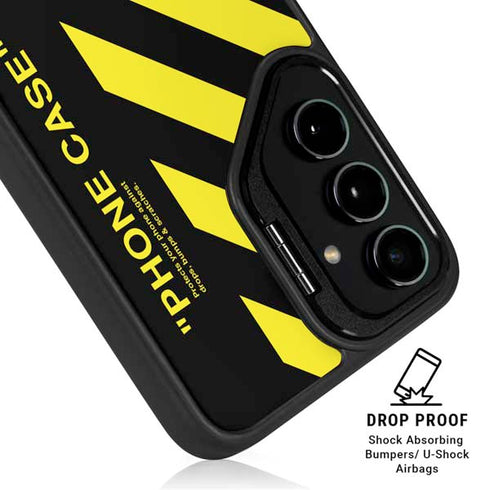Black and Yellow Stripes Galaxy S26 Kickstand Case