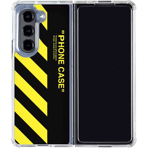 Black and Yellow Stripes Galaxy Z Fold5 5G Clear Case