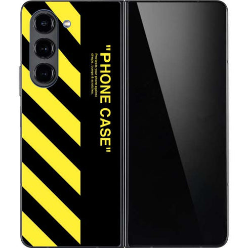 Black and Yellow Stripes Galaxy Z Fold5 5G Skin