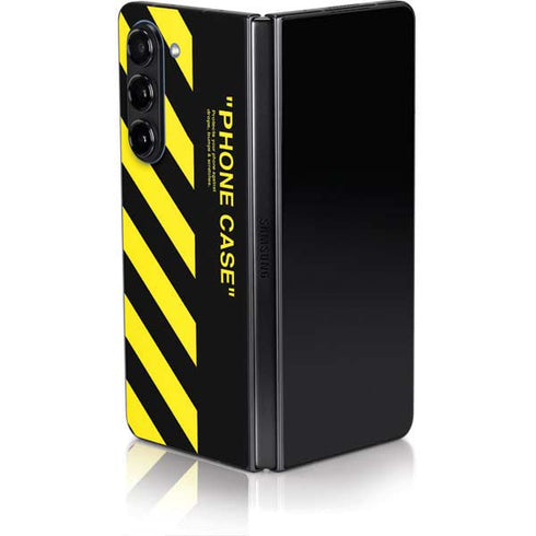 Black and Yellow Stripes Galaxy Z Fold5 5G Skin