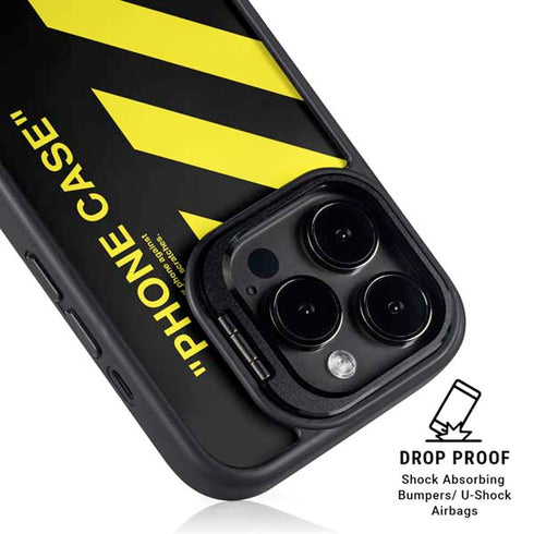 Black and Yellow Stripes iPhone 14 Pro Kickstand Case