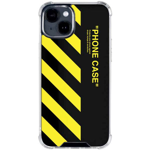 Black and Yellow Stripes iPhone 15 Clear Case