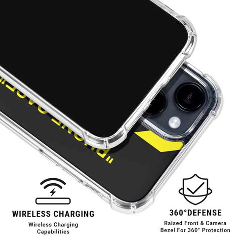 Black and Yellow Stripes iPhone 15 Clear Case