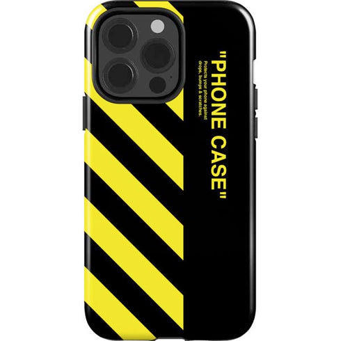 Black and Yellow Stripes iPhone 15 Pro Impact Case