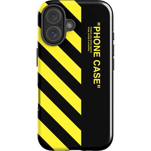 Black and Yellow Stripes iPhone 16 Plus Impact Case