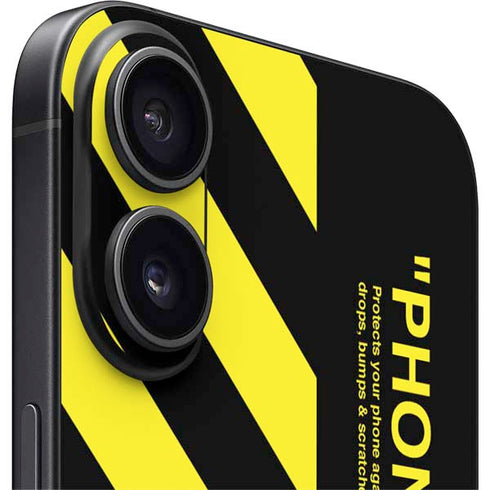 Black and Yellow Stripes iPhone 16 Plus Skin