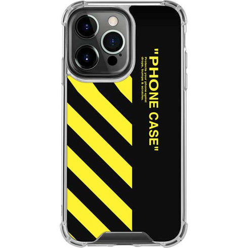 Black and Yellow Stripes iPhone 16 Pro Clear Case