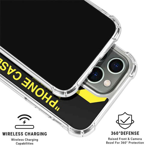 Black and Yellow Stripes iPhone 16 Pro Clear Case