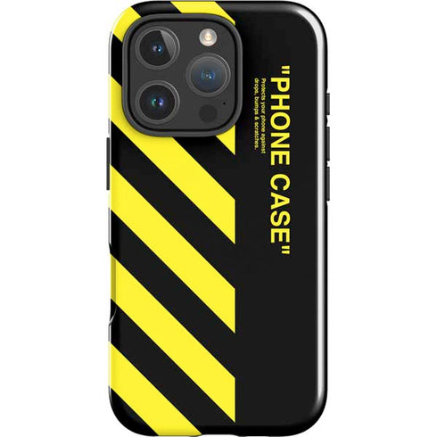 Black and Yellow Stripes iPhone 16 Pro Max Impact Case