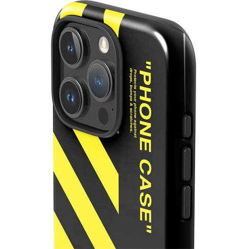 Black and Yellow Stripes iPhone 16 Pro Max Impact Case