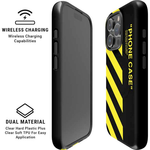 Black and Yellow Stripes iPhone 16 Pro Max Magsafe Impact Case