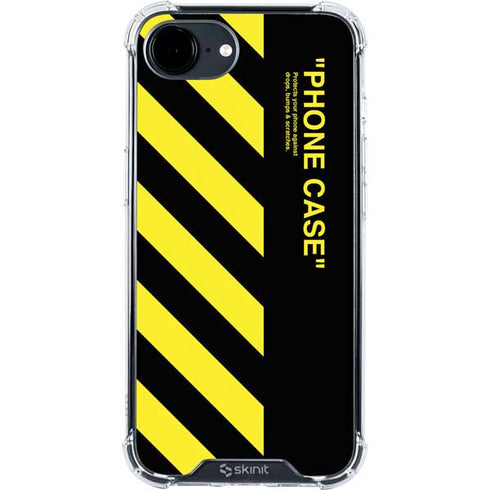 Black and Yellow Stripes iPhone 16e Clear Case